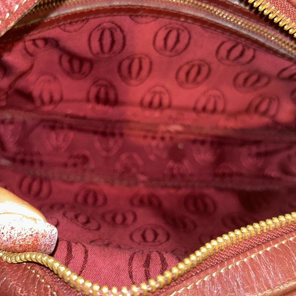 Authentic Cartier Must De Cartier Leather shoulder/cross body bag Bordeaux - Picture 10 of 13